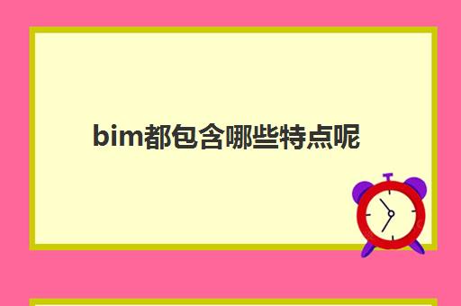 bim都包含哪些特点呢(BIM的特点是什么？)