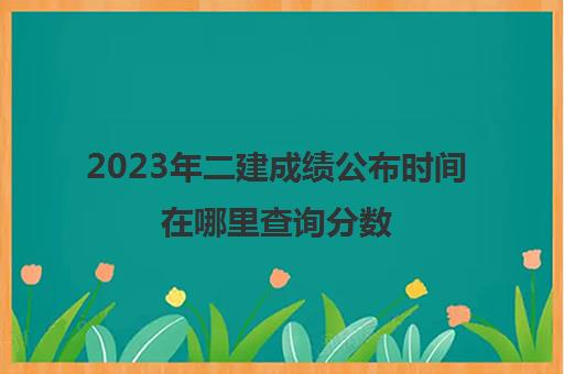 2023年二建成绩公布时间在哪里查询分数