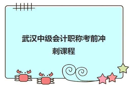 武汉中级会计职称考前冲刺课程(武汉中级会计考试2021)