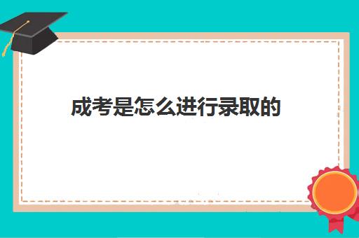 成考是怎么进行录取的(成考怎么考的)