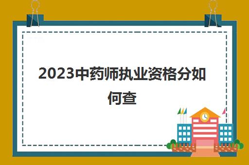 2023中药师执业资格分如何查(执业中药师查成绩)
