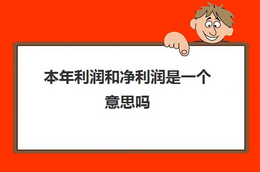 本年利润和净利润是一个意思吗(本年利润和利润总额相等还是和净利润相等)