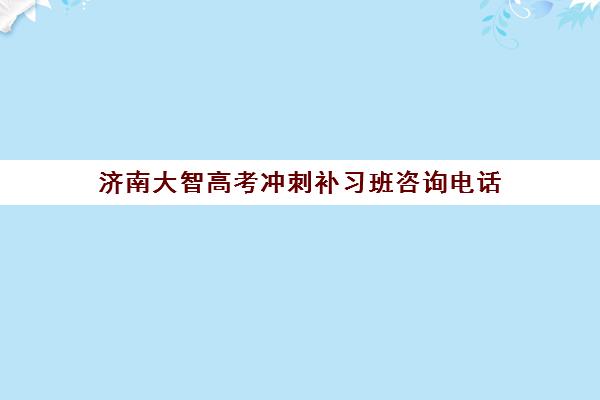 济南大智高考冲刺补习班咨询电话