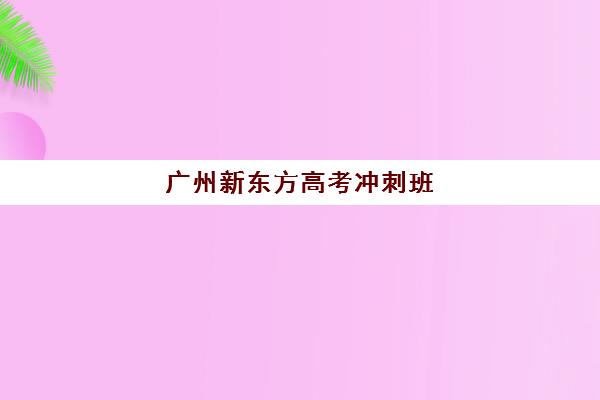 广州新东方高考冲刺班(新东方高三全日制价格)