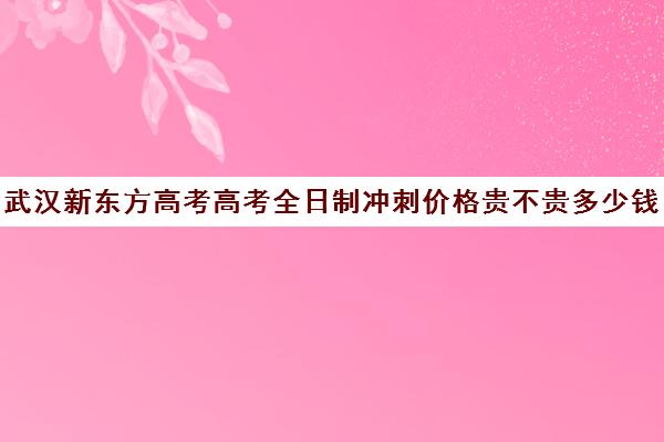 武汉新东方高考高考全日制冲刺价格贵不贵多少钱一年(济南新东方高三冲刺班收费价格表