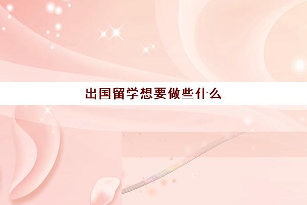 出国留学想要做些什么(出国留学需要办签证吗)