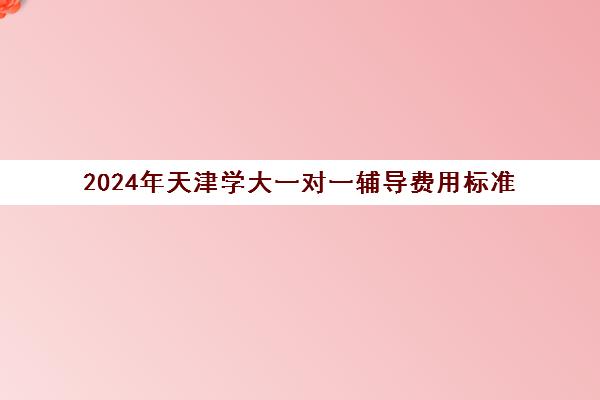 2024年天津学大一对一辅导费用标准