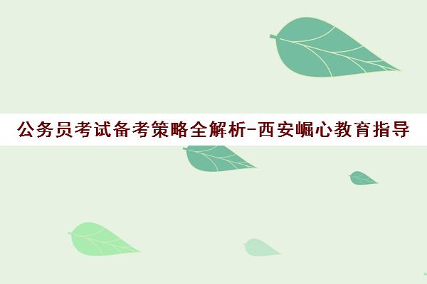 公务员考试备考策略全解析-西安崛心教育指导