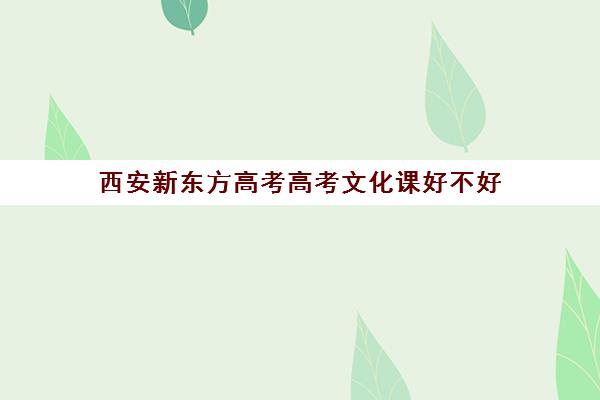 西安新东方高考高考文化课好不好(西安新东方高考冲刺班收费)