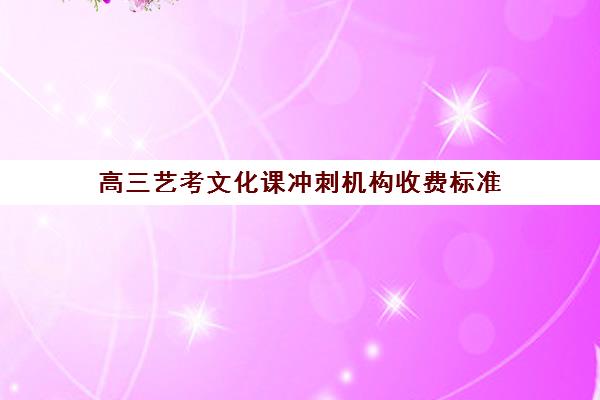 高三艺考文化课冲刺机构收费标准(艺考文化课全日制辅导)