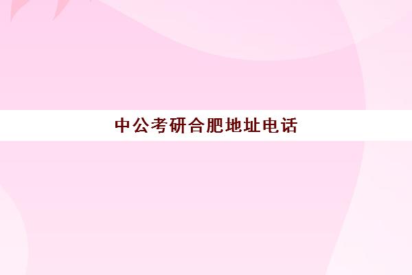 中公考研合肥地址电话(海文考研和中公的比较)