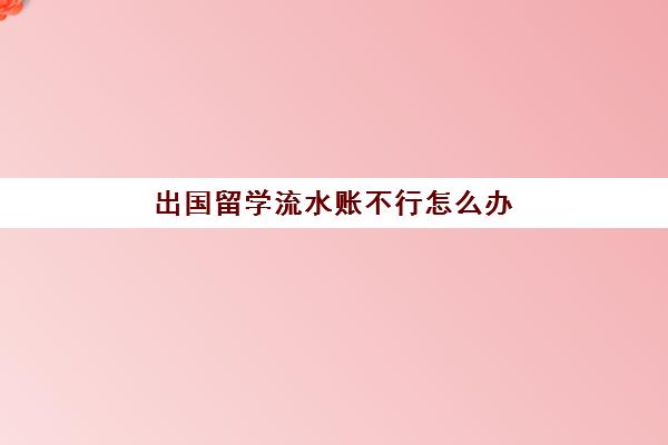 出国留学流水账不行怎么办(申根签证银行流水能做假吗)