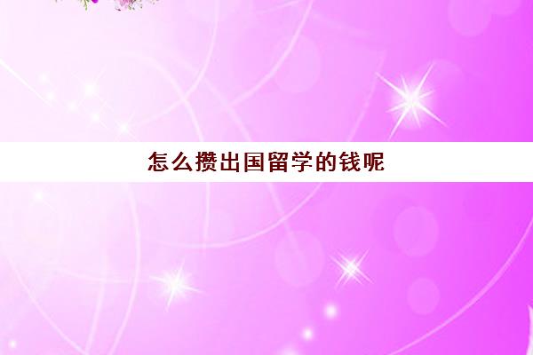 怎么攒出国留学的钱呢(留学额度超5万美元)