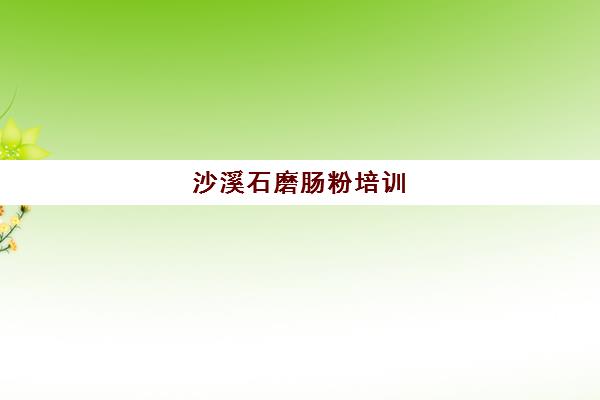 沙溪石磨肠粉培训(学砂锅粉培训费用要多少)