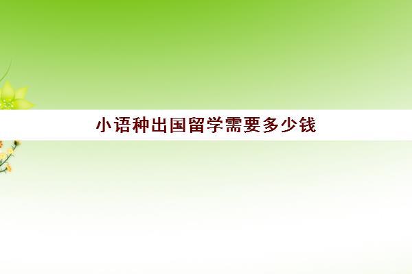 小语种出国留学需要多少钱(小语种可以报考哪些大学)