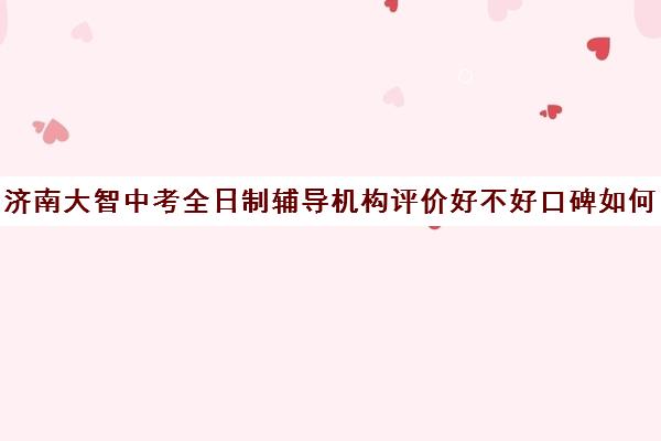 济南大智中考全日制辅导机构评价好不好口碑如何(大智教育口碑怎么样)