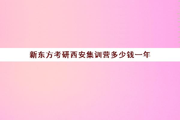 新东方考研西安集训营多少钱一年(西安新东方秋招集训营)