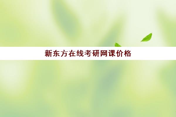 新东方在线考研网课价格(新东方考研英语政治网课)