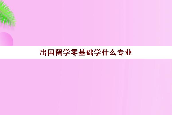 出国留学零基础学什么专业(女生出国留学热门专业)