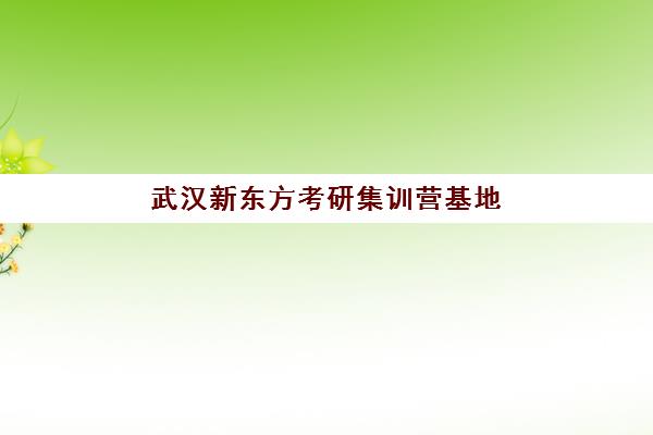 武汉新东方考研集训营基地(新东方学校里面有健身房吗)