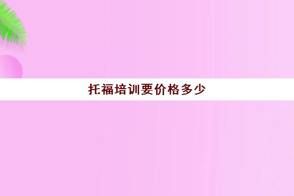 托福培训要价格多少(托福一对一培训价格多少)