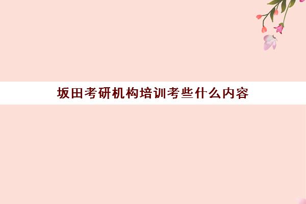 坂田考研机构培训考些什么内容(机构课程设置内容)