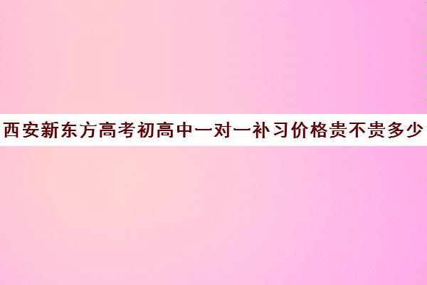 西安新东方高考初高中一对一补习价格贵不贵多少钱一年