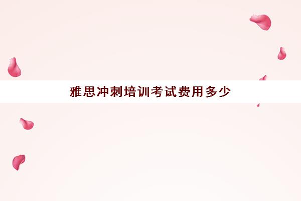 雅思冲刺培训考试费用多少(雅思培训费用大概要多少钱?)