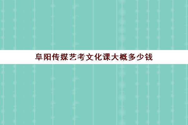 阜阳传媒艺考文化课大概多少钱(安徽艺考生文化课分数线)