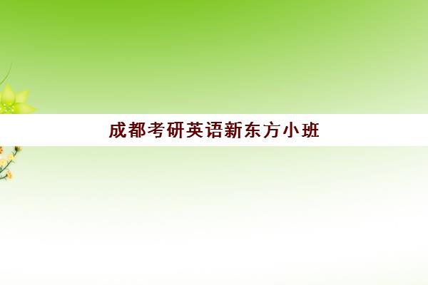 成都考研英语新东方小班(成都新东方考研培训班地址)