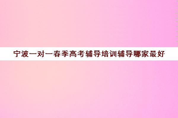 宁波一对一春季高考辅导培训辅导哪家最好(宁波一对一辅导价格)