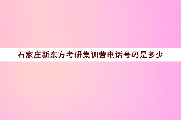 石家庄新东方考研集训营电话号码是多少(考研新东方还是文都好)