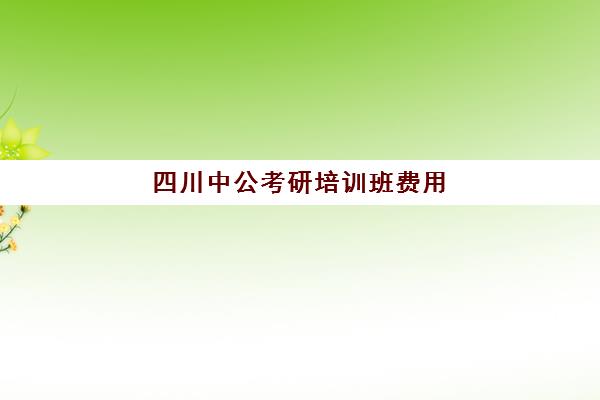 四川中公考研培训班费用(中公考研收费标准)