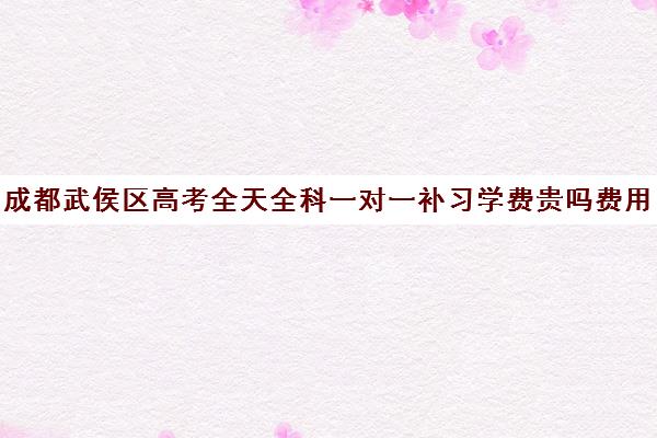 成都武侯区高考全天全科一对一补习学费贵吗费用多少钱