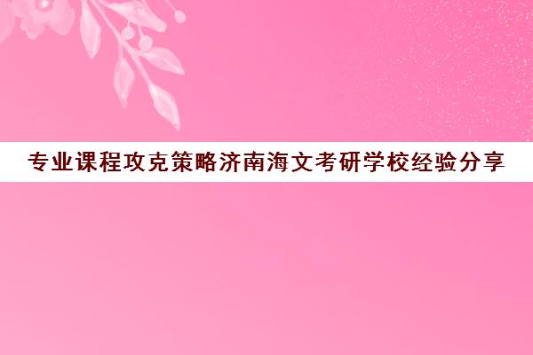 专业课程攻克策略济南海文考研学校经验分享