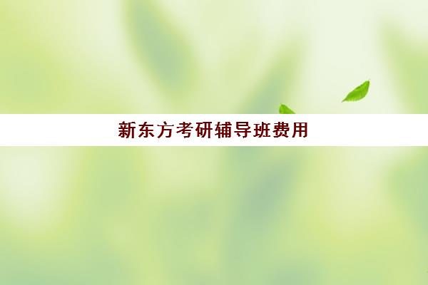 新东方考研辅导班费用(考研辅导班哪个更好)