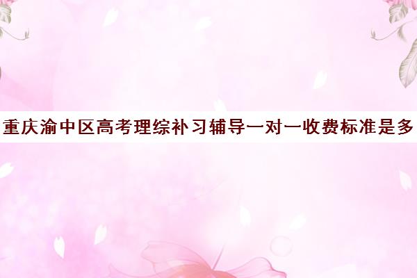 重庆渝中区高考理综补习辅导一对一收费标准是多少补课多少钱一小时