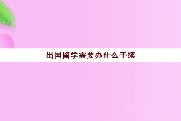 出国留学需要办什么手续(留学需要提供什么资料)