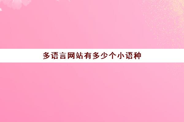 多语言网站有多少个小语种(收到的小语种RFQ)