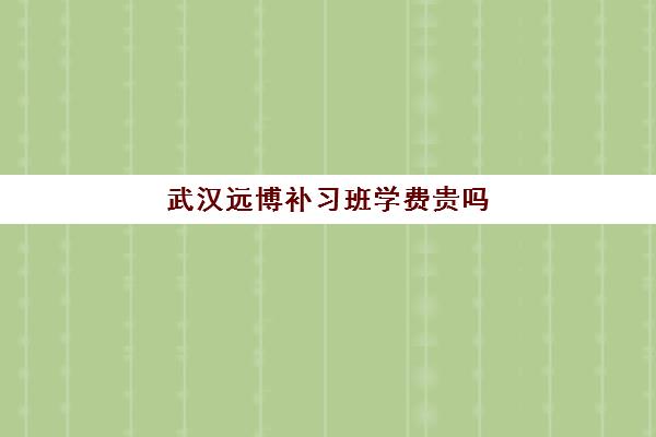 武汉远博补习班学费贵吗