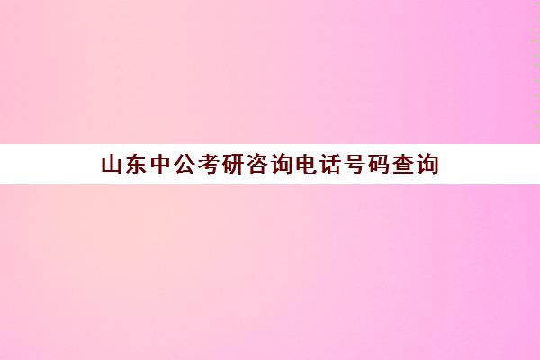 山东中公考研咨询电话号码查询(山东中公教育网官网)