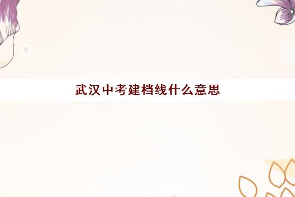 武汉中考建档线什么意思(四川2024中考分数线)