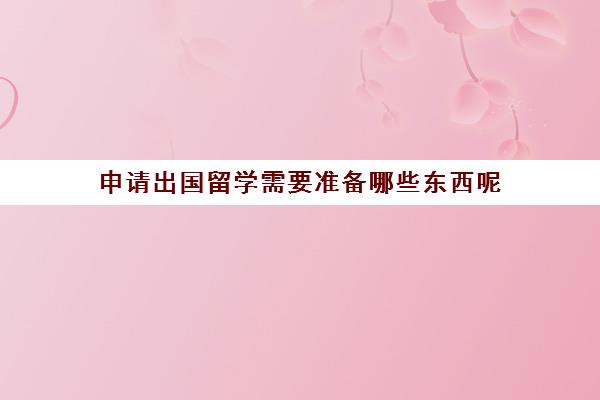 申请出国留学需要准备哪些东西呢(出国要准备什么证件)