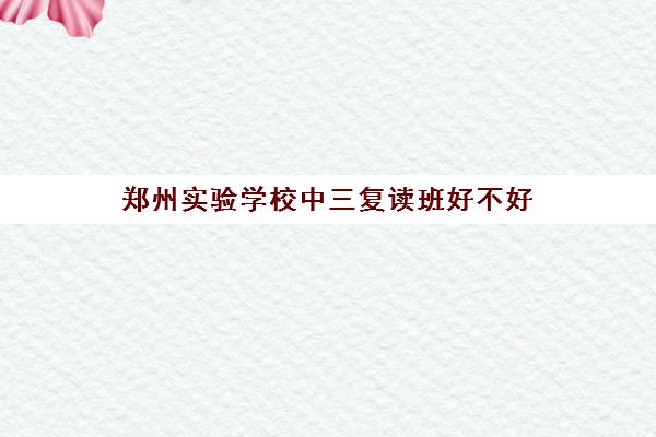 郑州实验学校中三复读班好不好(郑州实验复读学校怎么样)