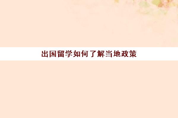 出国留学如何了解当地政策(出国留学回国就业国家政策)