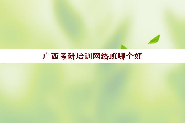 广西考研培训网络班哪个好(考研网上培训班哪家好)