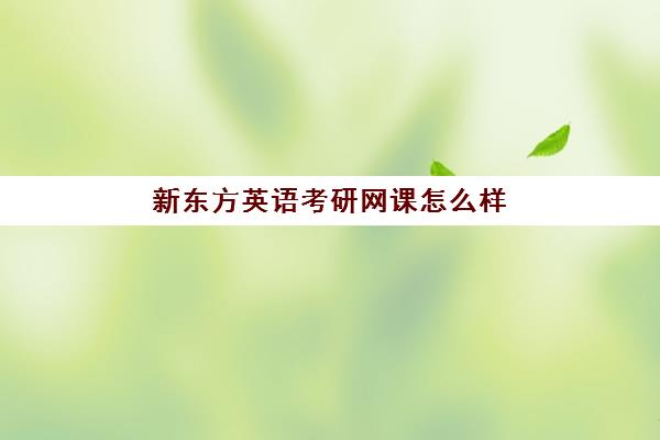 新东方英语考研网课怎么样(考研英语网课推荐)