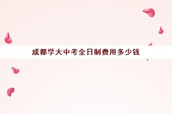 成都学大中考全日制费用多少钱(成都公办高中收费标准)