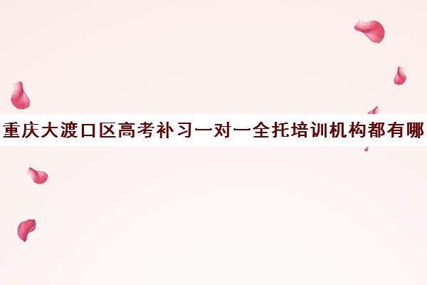 重庆大渡口区高考补习一对一全托培训机构都有哪些