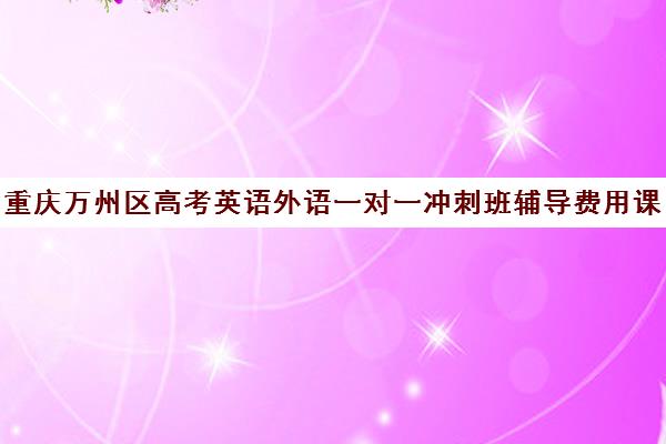 重庆万州区高考英语外语一对一冲刺班辅导费用课价格多少钱(重庆高中一对一辅导收费标